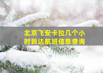 北京飞安卡拉几个小时到达航班信息查询