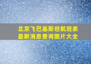 北京飞巴基斯坦航班表最新消息查询图片大全