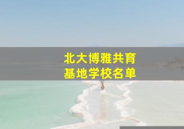 北大博雅共育基地学校名单