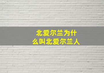 北爱尔兰为什么叫北爱尔兰人