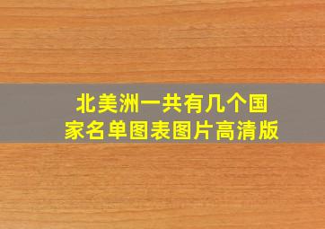 北美洲一共有几个国家名单图表图片高清版