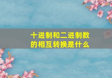 十进制和二进制数的相互转换是什么