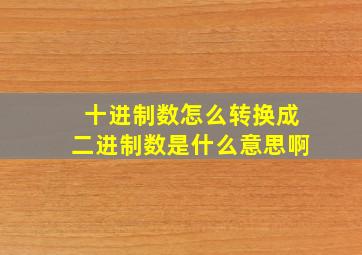 十进制数怎么转换成二进制数是什么意思啊