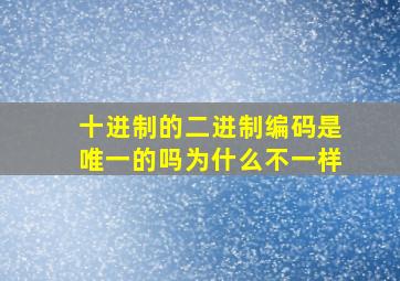 十进制的二进制编码是唯一的吗为什么不一样