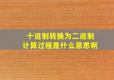 十进制转换为二进制计算过程是什么意思啊