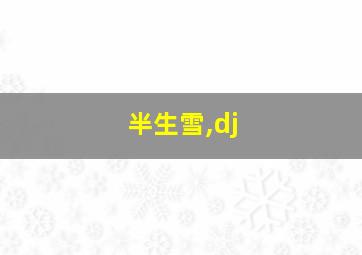 半生雪,dj