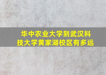 华中农业大学到武汉科技大学黄家湖校区有多远