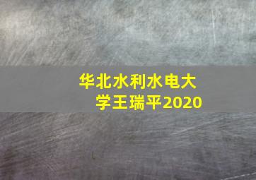 华北水利水电大学王瑞平2020