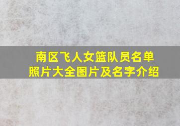 南区飞人女篮队员名单照片大全图片及名字介绍