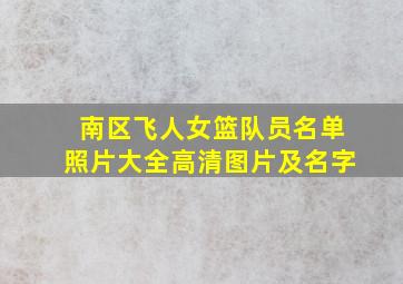 南区飞人女篮队员名单照片大全高清图片及名字