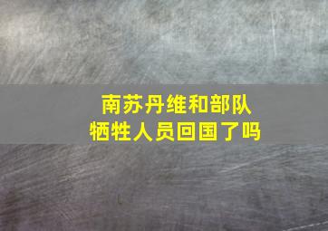 南苏丹维和部队牺牲人员回国了吗