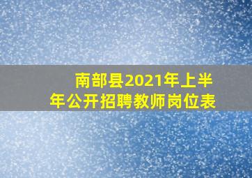 南部县2021年上半年公开招聘教师岗位表