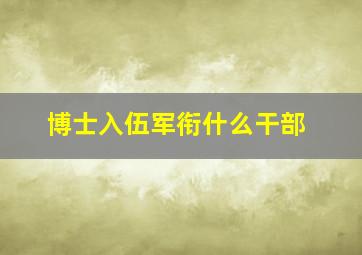 博士入伍军衔什么干部