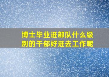 博士毕业进部队什么级别的干部好进去工作呢