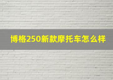 博格250新款摩托车怎么样