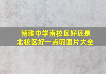 博雅中学南校区好还是北校区好一点呢图片大全