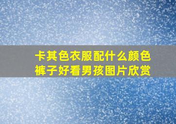 卡其色衣服配什么颜色裤子好看男孩图片欣赏