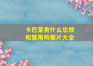 卡巴菜有什么功效和禁用吗图片大全