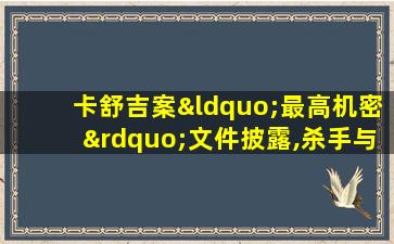 卡舒吉案“最高机密”文件披露,杀手与沙特王储有关