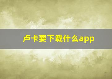 卢卡要下载什么app