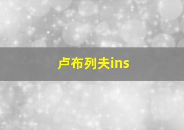 卢布列夫ins