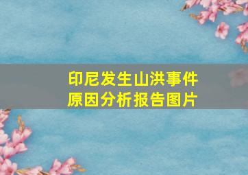 印尼发生山洪事件原因分析报告图片