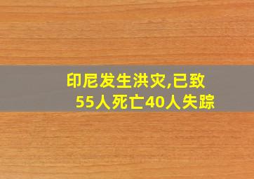 印尼发生洪灾,已致55人死亡40人失踪