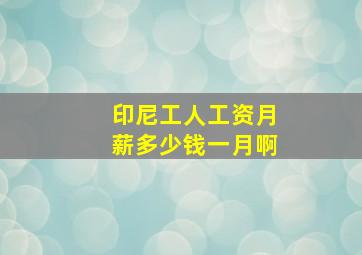 印尼工人工资月薪多少钱一月啊