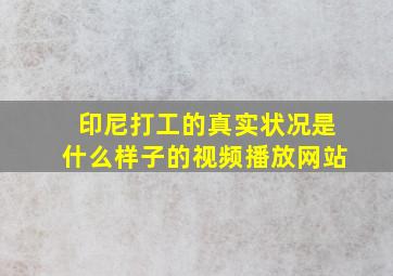 印尼打工的真实状况是什么样子的视频播放网站