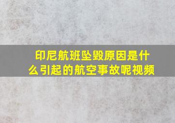 印尼航班坠毁原因是什么引起的航空事故呢视频