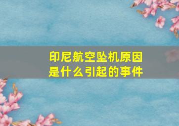 印尼航空坠机原因是什么引起的事件