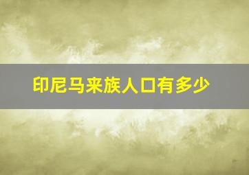 印尼马来族人口有多少