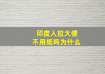 印度人拉大便不用纸吗为什么