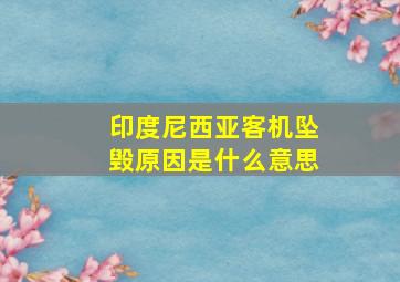 印度尼西亚客机坠毁原因是什么意思