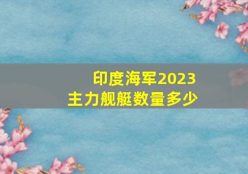 印度海军2023主力舰艇数量多少