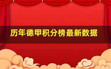 历年德甲积分榜最新数据