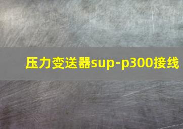 压力变送器sup-p300接线