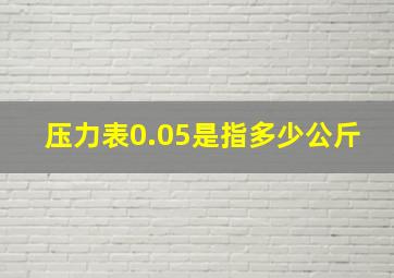 压力表0.05是指多少公斤