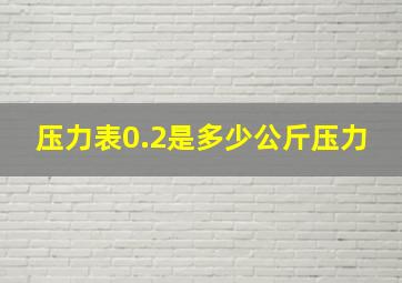 压力表0.2是多少公斤压力