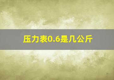 压力表0.6是几公斤