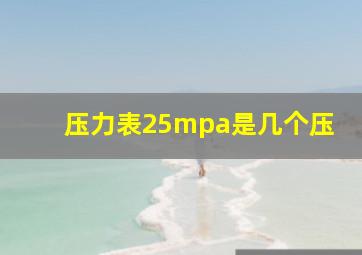 压力表25mpa是几个压