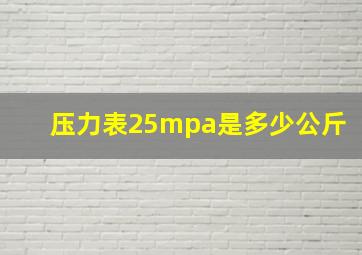 压力表25mpa是多少公斤