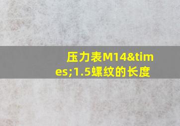 压力表M14×1.5螺纹的长度