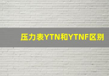 压力表YTN和YTNF区别