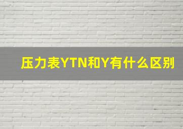 压力表YTN和Y有什么区别