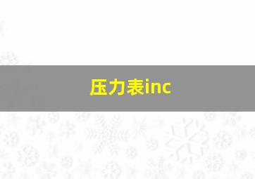 压力表inc