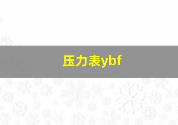 压力表ybf