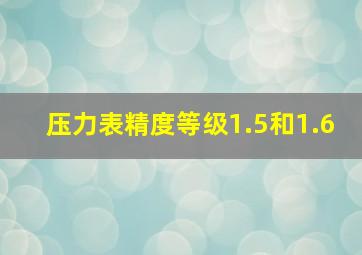 压力表精度等级1.5和1.6