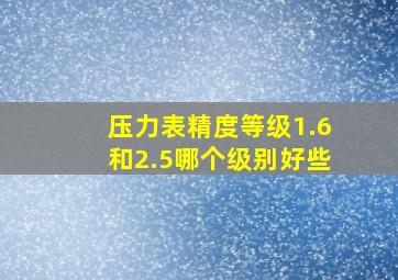 压力表精度等级1.6和2.5哪个级别好些