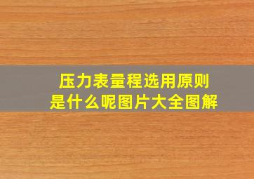 压力表量程选用原则是什么呢图片大全图解